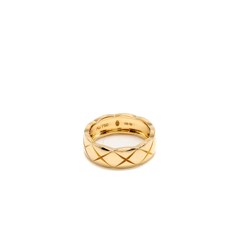 Chanel Size 55 Coco Crush Ring Small Version Quilted Motif Beige Gold