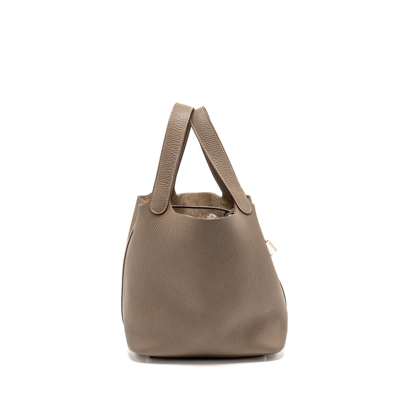 Hermes Picotin 22 Lock Bag Clemence Etoupe SHW Stamp D