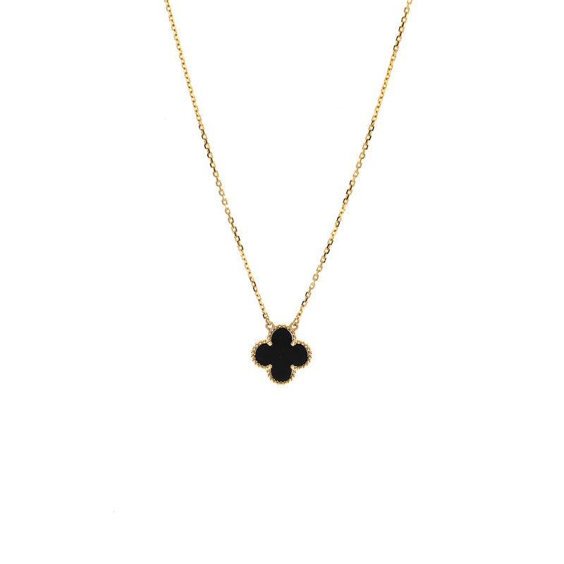 Van Cleef & Alhambra Vintage Alhambra Pendant 18K Yellow Gold Onyx