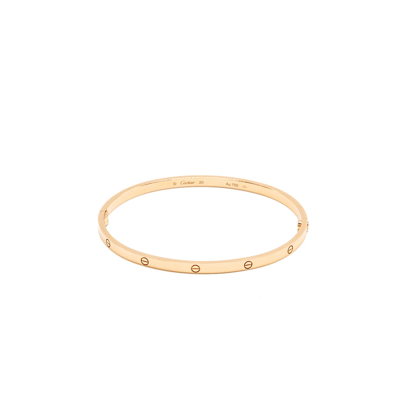 Catier Size 20 Love Bracelet, Small Model Rose Gold