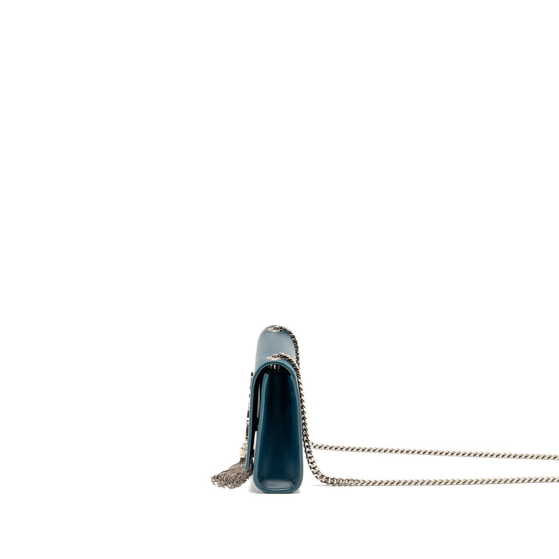Saint Laurent/YSL Small Kate Bag with Tassel Caflskin Blue SHW