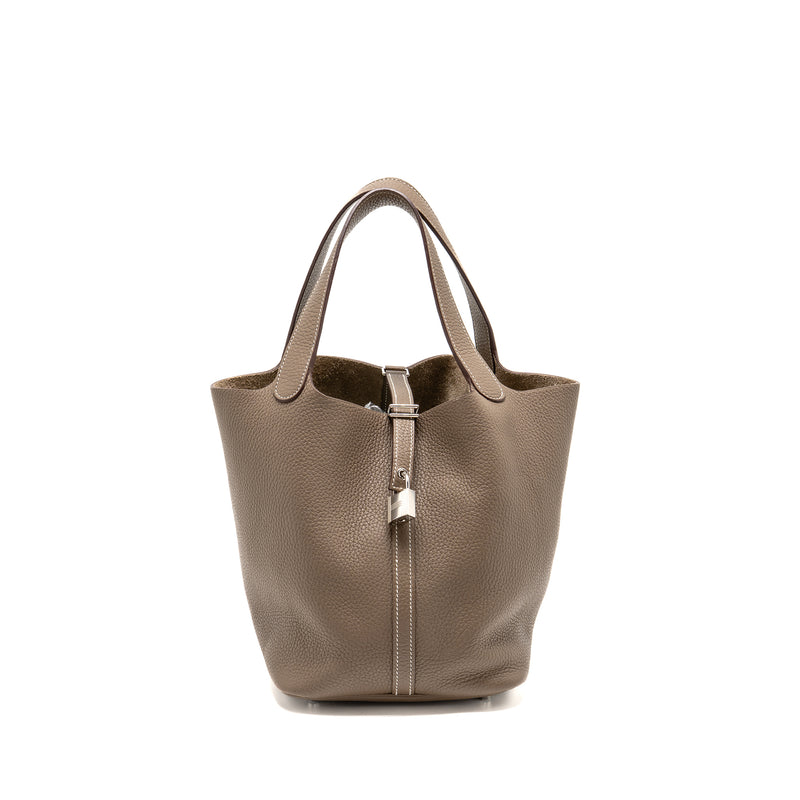 Hermes Picotin 22 Lock Bag Clemence Etoupe SHW Stamp D