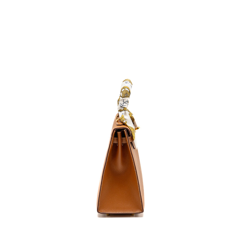 Hermes Kelly 25 Epsom Gold GHW Stamp B