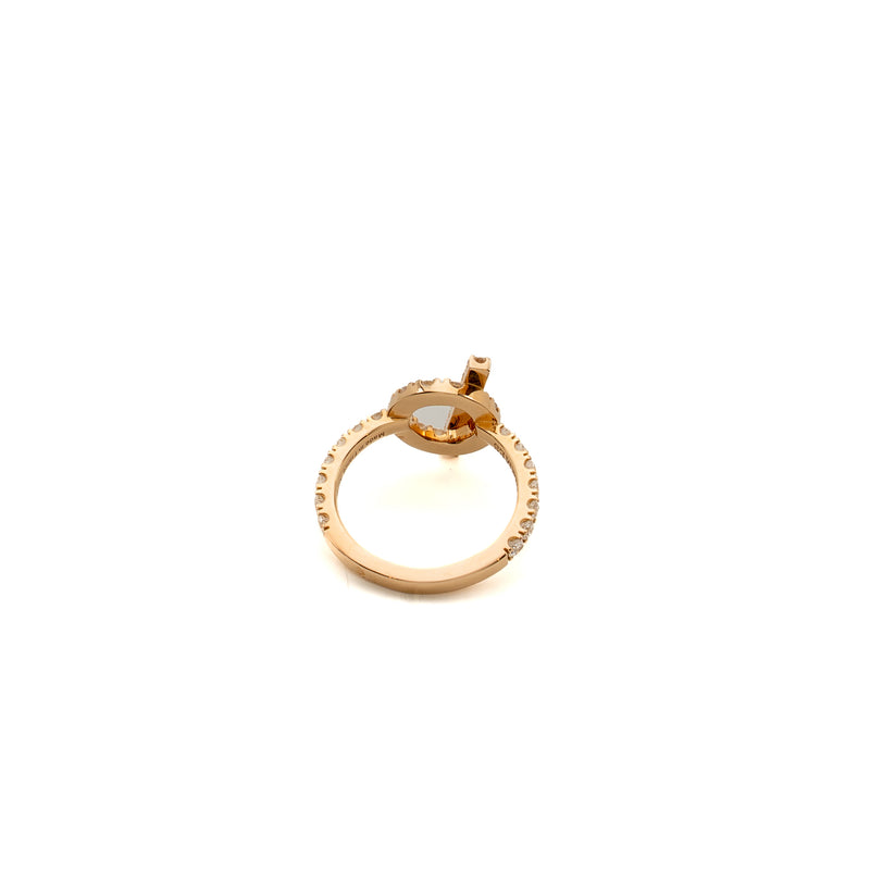 Hermes Size 50 Finesse Ring Rose Gold / Diamonds
