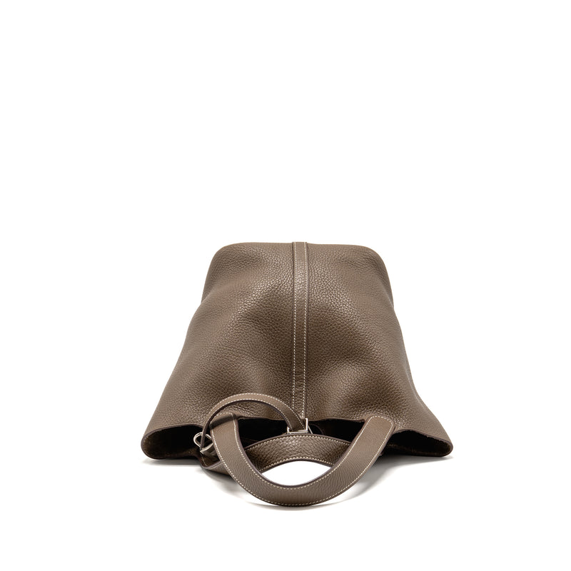 Hermes Picotin 22 Lock Bag Clemence Etoupe SHW Stamp C