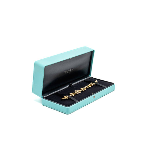 Tiffany Size Small Tiffany Hardware Large Link Bracelet Yellow Gold/Diamonds