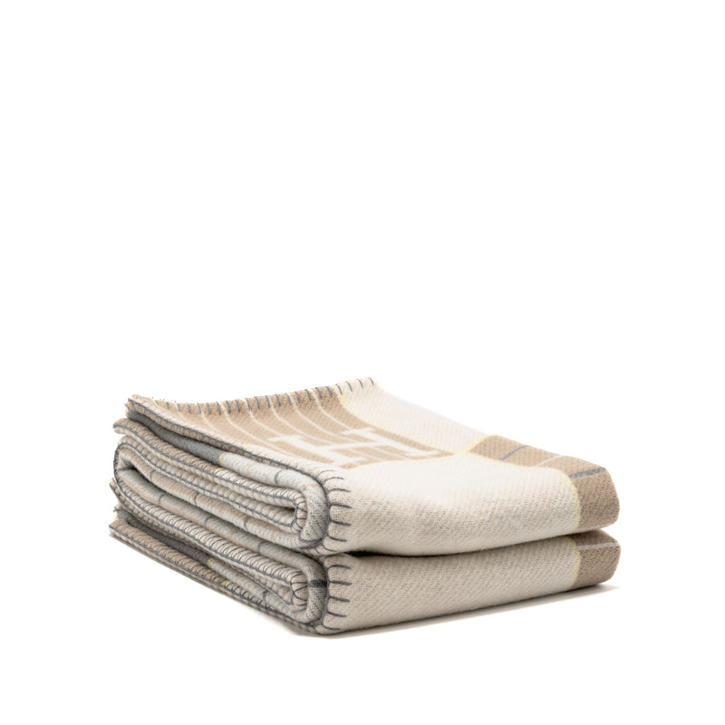 Hermes Avalon Cabriole Blanket Merino Wool/Cashmere gris perle