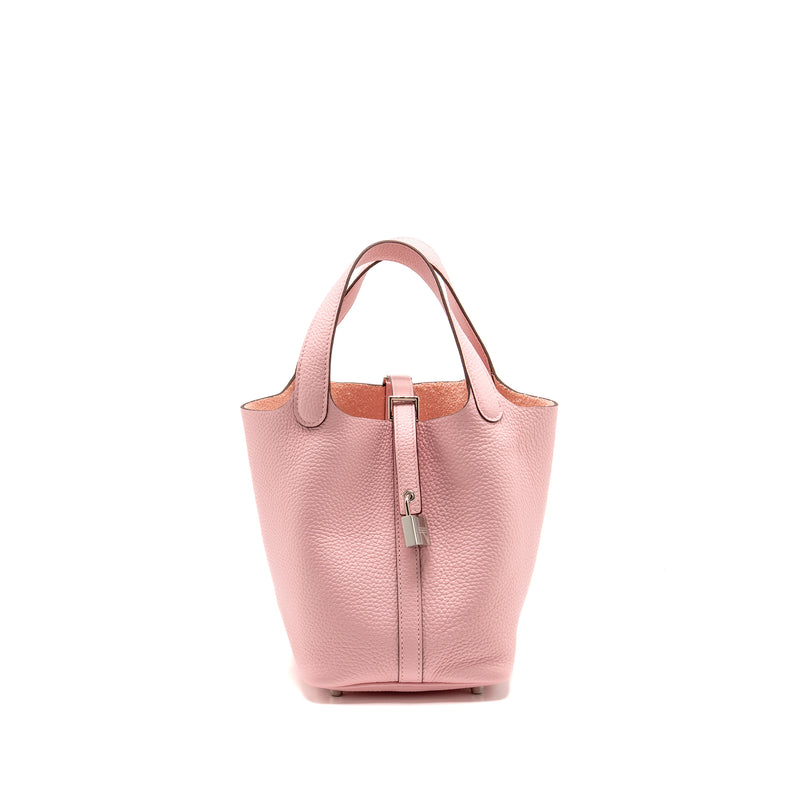 Hermes Picotin 18 Lock Bag Clemence 3Q Rose Sakura SHW Stamp B