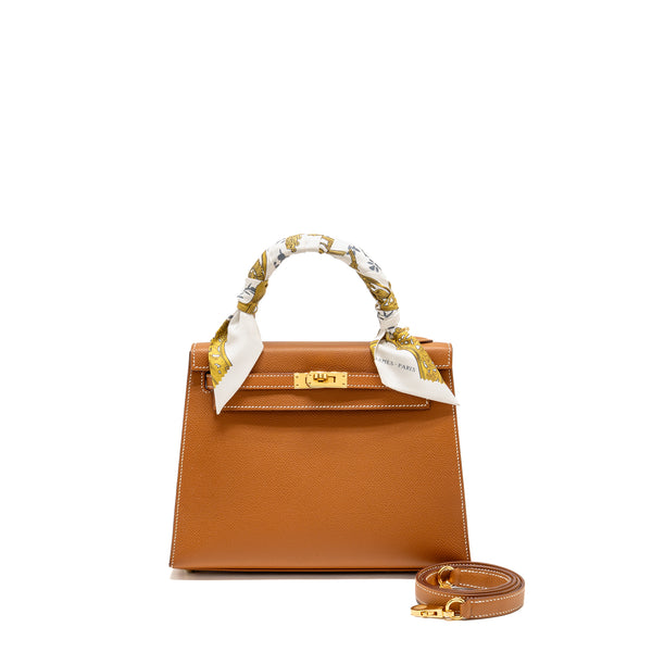 Hermes Kelly 25 Epsom Gold GHW Stamp B
