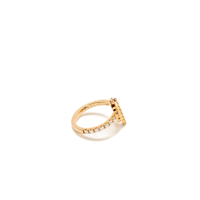 Hermes Size 50 Finesse Ring Rose Gold / Diamonds