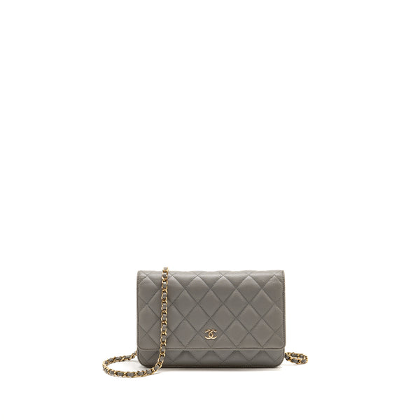Chanel Classic Wallet on Chain Caviar Grey LGHW (Microchip)