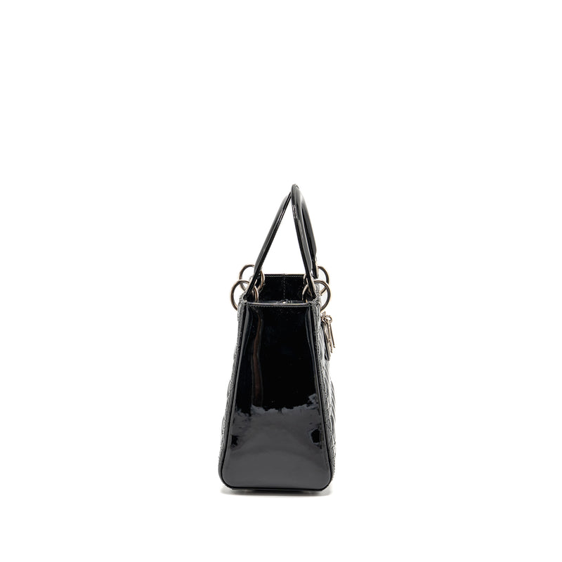DIOR Medium Lady Dior Patent Leather Black SHW