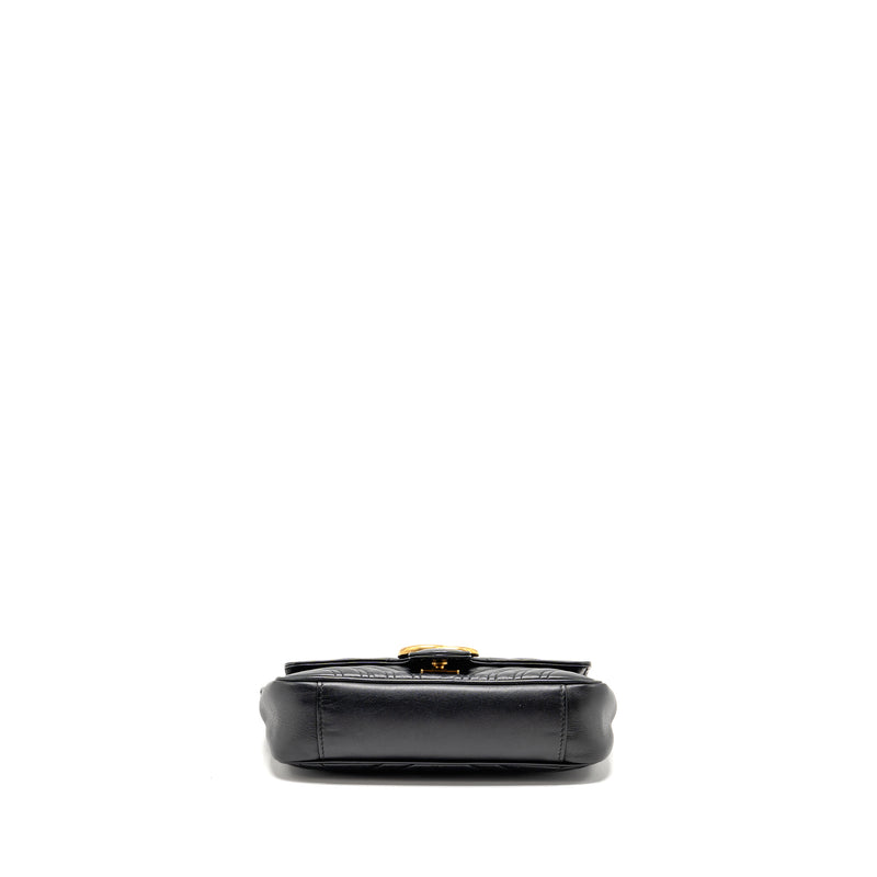 Gucci Small GG Marmont Shoulder Bag Calfskin Black GHW