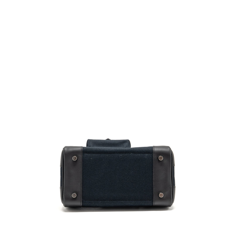 Hermes Birkin 25 Cargo Toile Goeland/Swift Black SHW Stamp B