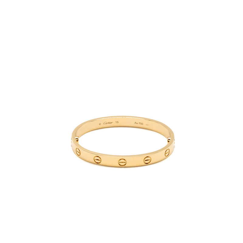 Cartier size 15 love bracelet classic model yellow gold