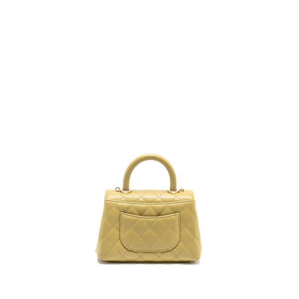 Chanel Mini Coco Handle Caviar Light Green LGHW (Microchip)