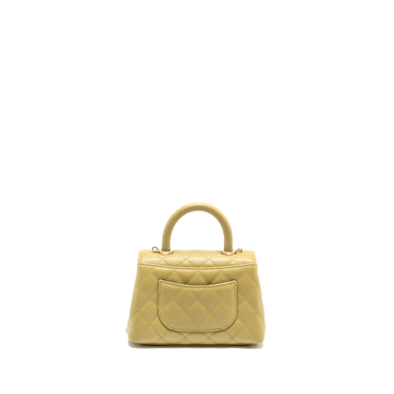 Chanel Mini Coco Handle Caviar Light Green LGHW (Microchip)