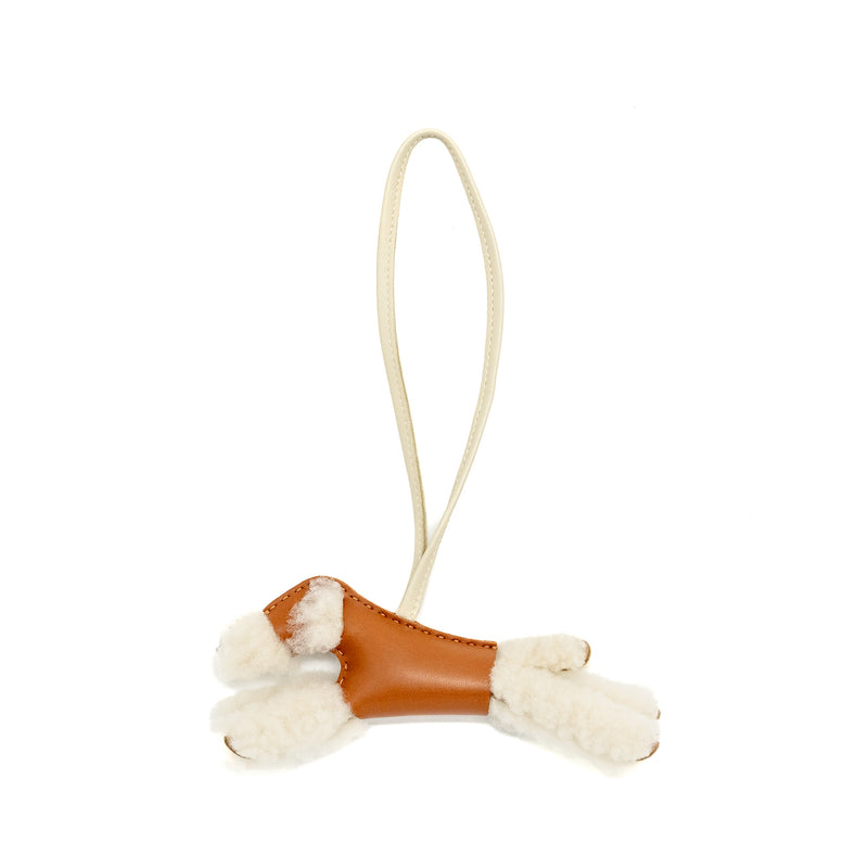 Hermes Budy Shearing Bag Charm Gold/Craie Stamp U