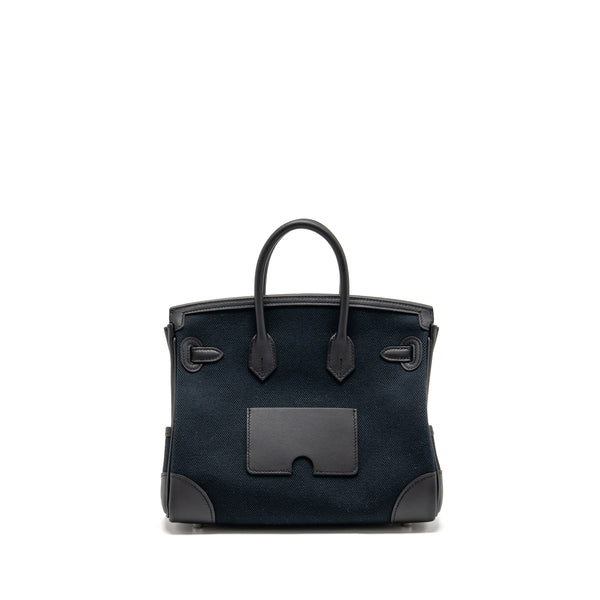 Hermes Birkin 25 Cargo Toile Goeland/Swift Black SHW Stamp B