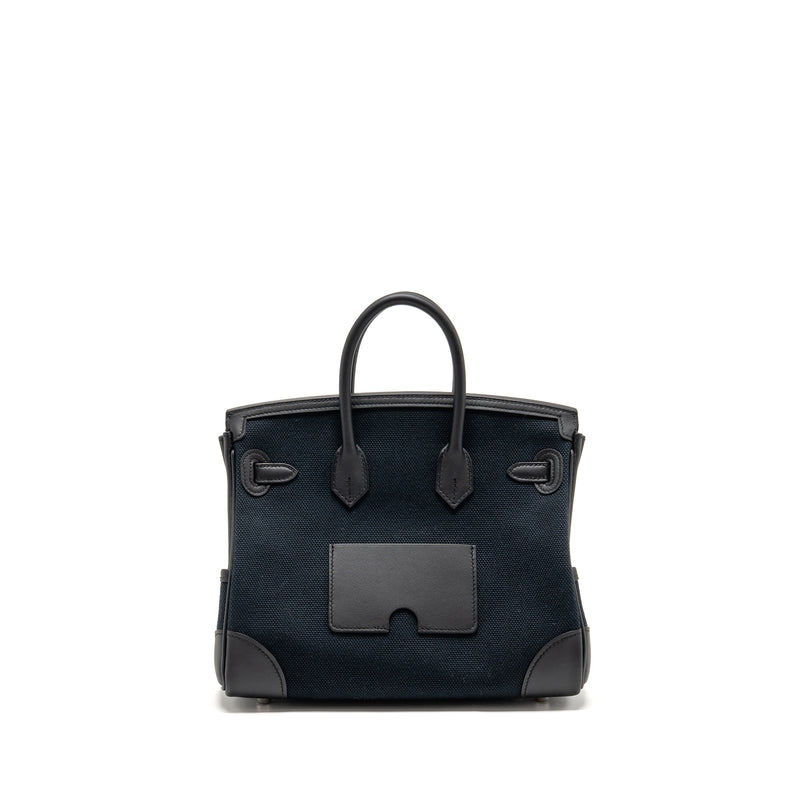 Hermes Birkin 25 Cargo Toile Goeland/Swift Black SHW Stamp B