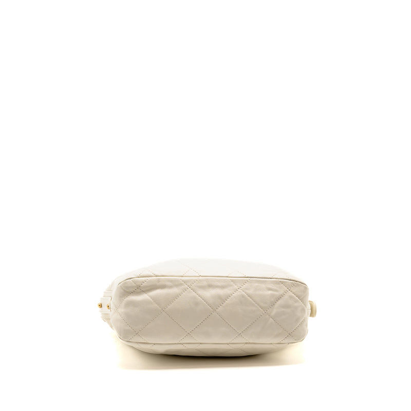 Chanel CC Daily Hobo Bag Calfskin White GHW (Microchip)