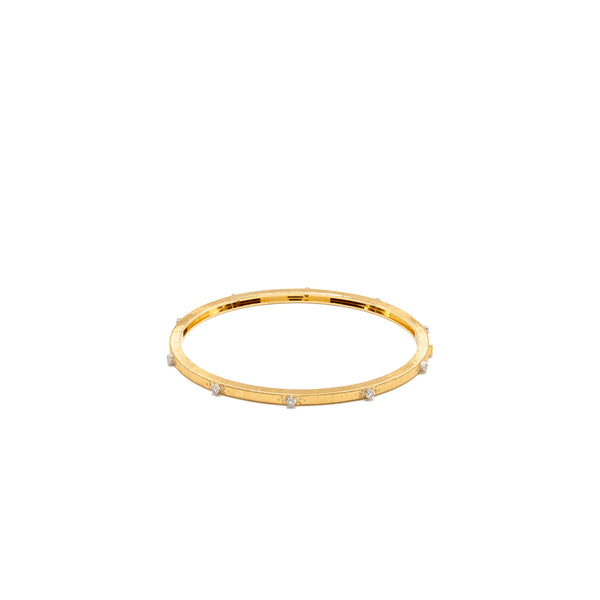 BUCCELLATI Size 17 Macri Classica Banded Bracelet Yellow and White Gold/Diamonds