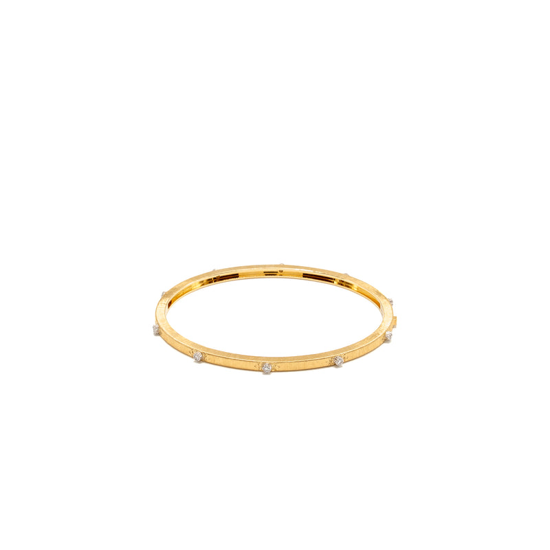 BUCCELLATI Size 17 Macri Classica Banded Bracelet Yellow and White Gold/Diamonds
