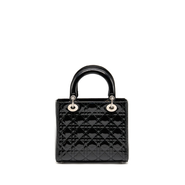 DIOR Medium Lady Dior Patent Leather Black SHW
