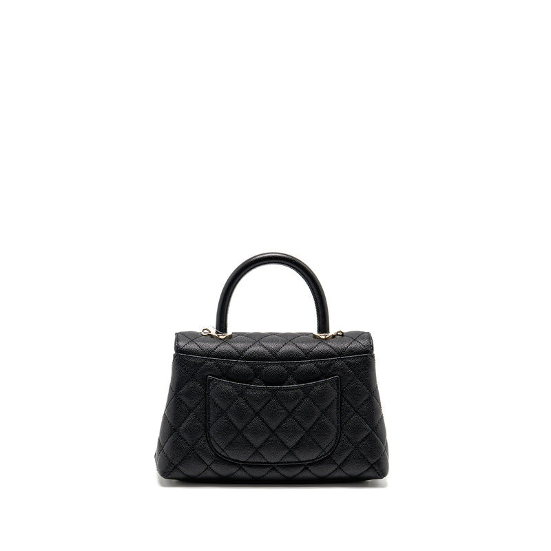 Chanel Small Coco Handle Caviar Black LGHW(microchip)