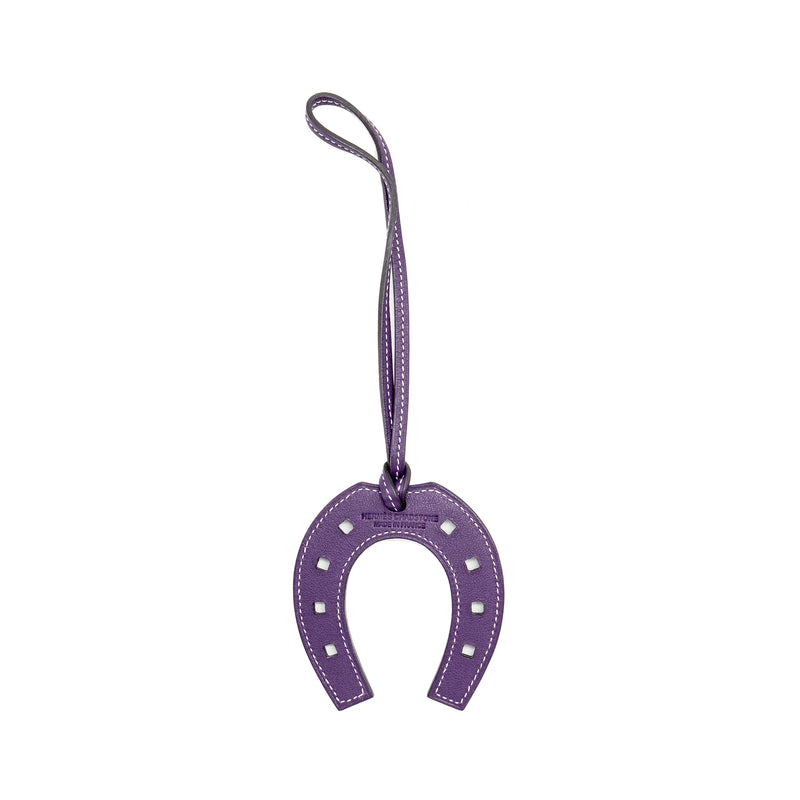 Hermes Horseshoe Bag Charm Leather Anemone