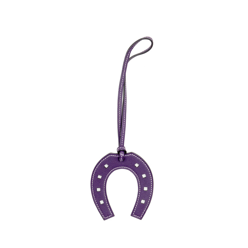 Hermes Horseshoe Bag Charm Leather Anemone