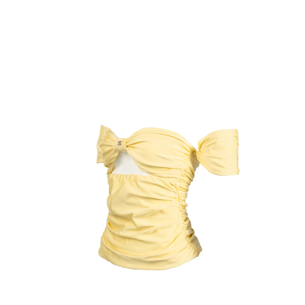 Chanel size 36 bow top polyamide/elastane yellow