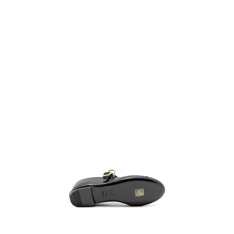 Chanel size 36.5 Mary Jane’s ballet lambskin black