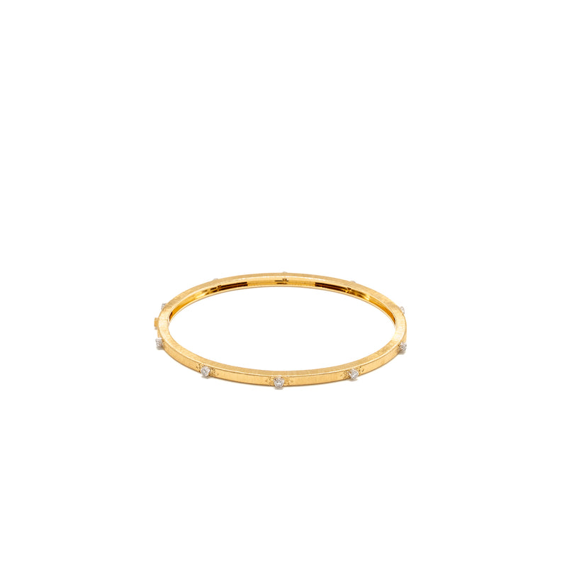 BUCCELLATI Size 17 Macri Classica Banded Bracelet Yellow and White Gold/Diamonds