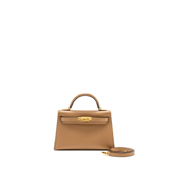 Hermes Mini Kelly II Epsom Chai GHW Stamp Z