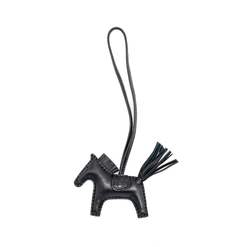 Hermes Rodeo PM Bag Charm Matt Alligator Touch So Black Stamp Z