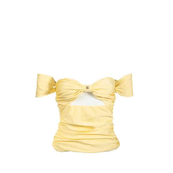 Chanel size 36 bow top polyamide/elastane yellow