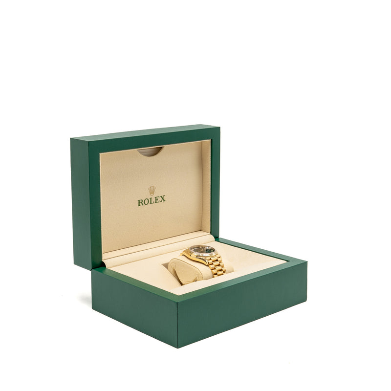 Rolex Day-date 36mm Oyster Perpetual Green Ombré Diamond Set Dial, President bracelet Yellow Gold Model:M128238-0069