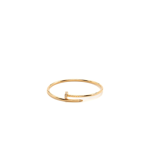Cartier Size 15 Juste Un Clou Bracelet, Small Model Rose Gold Diamonds