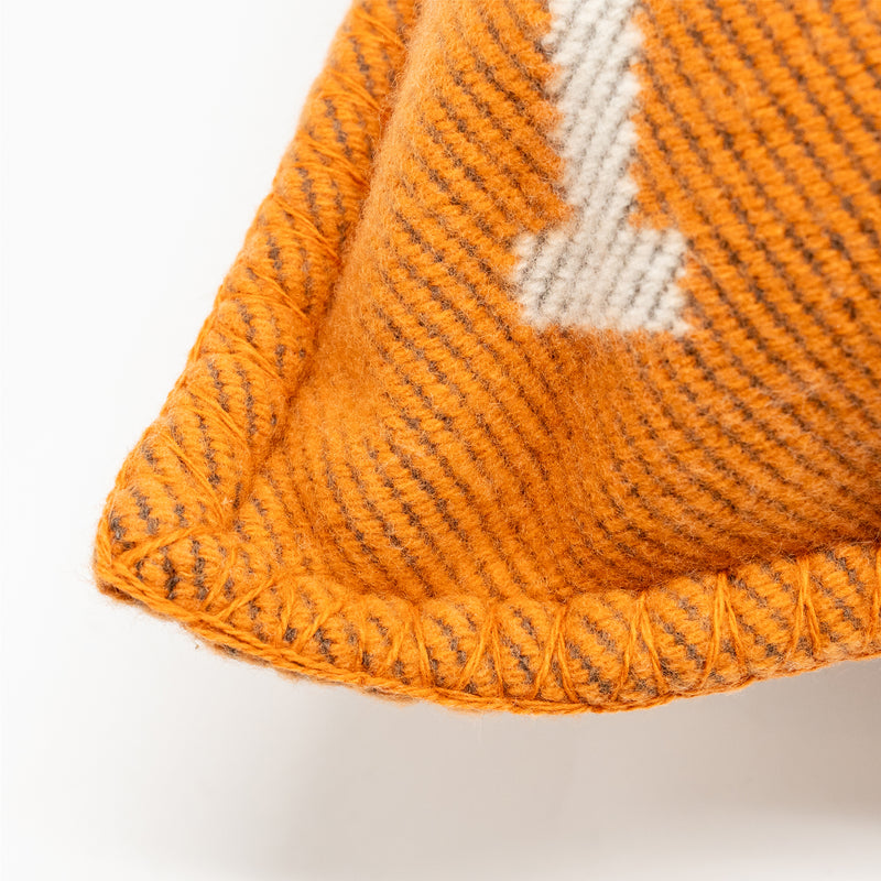 Hermes Avalon Pillow Small Model Merinos Wool/Cashmere Ecru/Potiron