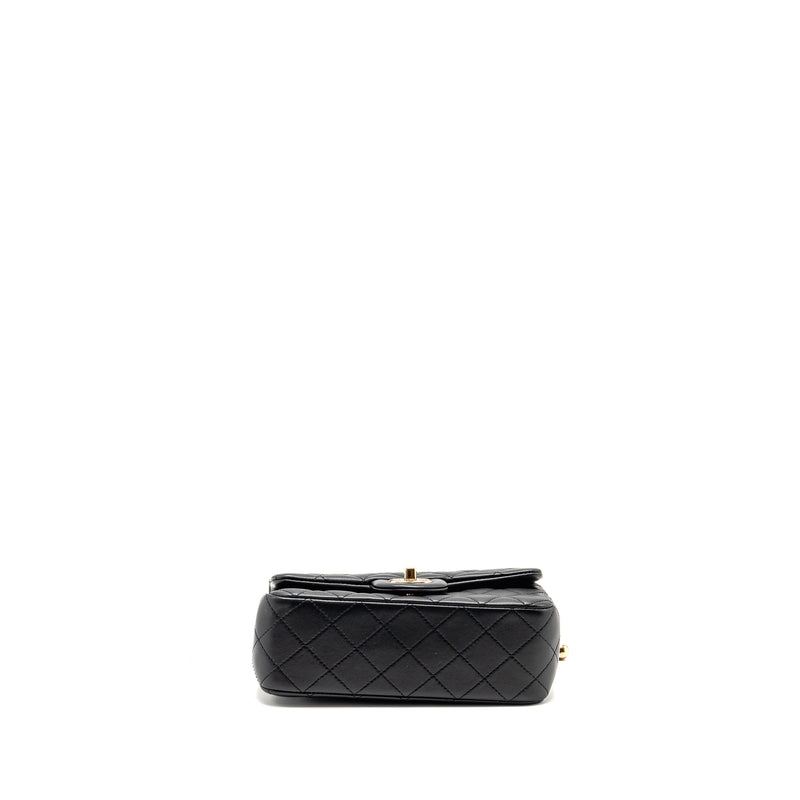 Chanel Pearl Crush Mini Rectangular Lambskin Black LGHW (Microchip)