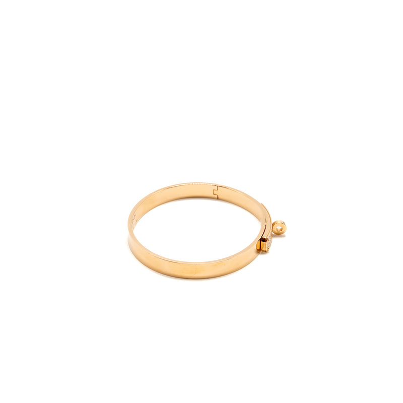 Hermes Size SH Kelly Bracelet Small Model, Rose Gold, Diamonds