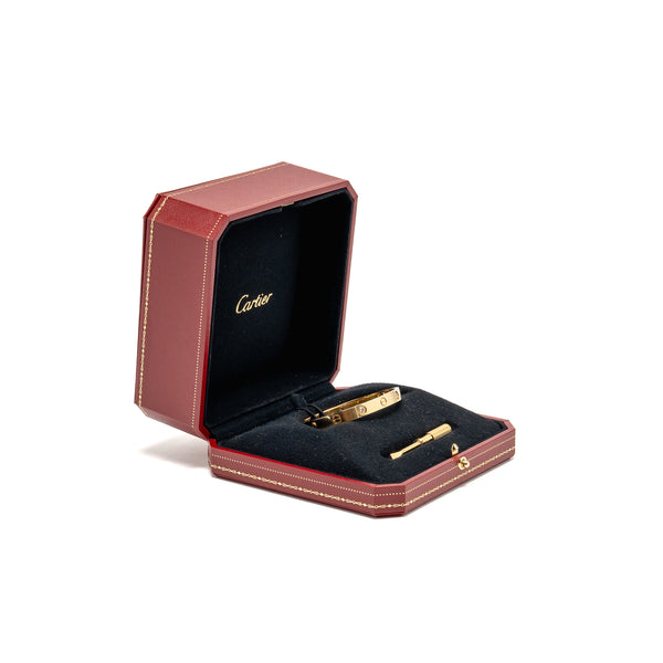 Cartier size 16 love bracelet classic model yellow gold with 4 diamonds
