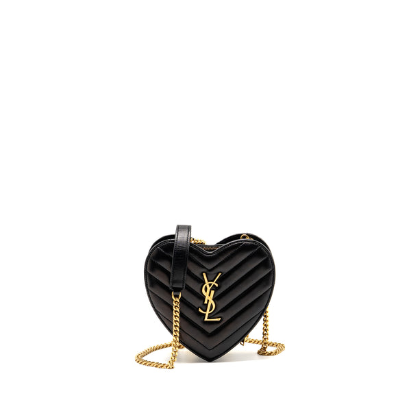 Saint Laurent/YSL Love Heart Chain Bag Lambskin Black GHW