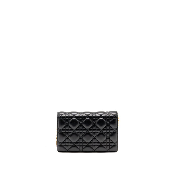 Dior Dioraddict Wallet on Chain Cannage Leather Black GHW