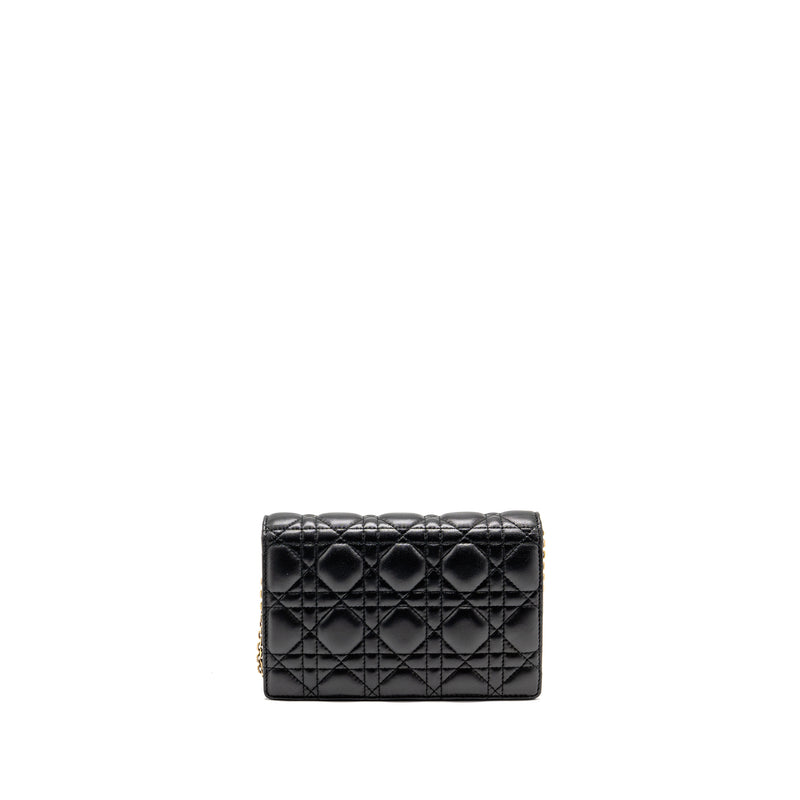 Dior Dioraddict Wallet on Chain Cannage Leather Black GHW