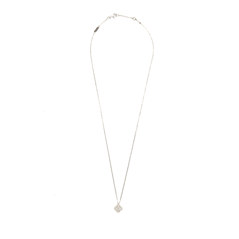 Van Cleef& Arpels Sweet Alhambra Pendant White Gold Diamonds