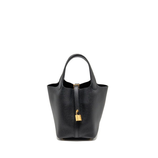 Hermes Picotin 18 Lock Bag Clemence BLACK GHW Stamp U