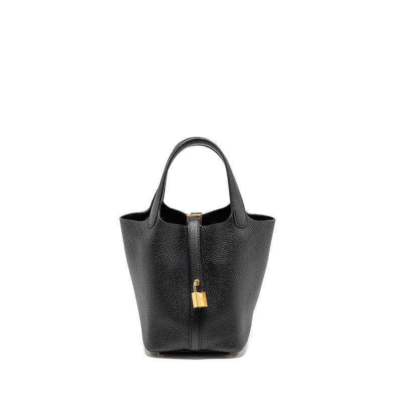 Hermes Picotin 18 Lock Bag Clemence BLACK GHW Stamp U