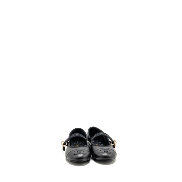 Chanel size 36.5 Mary Jane’s ballet lambskin black